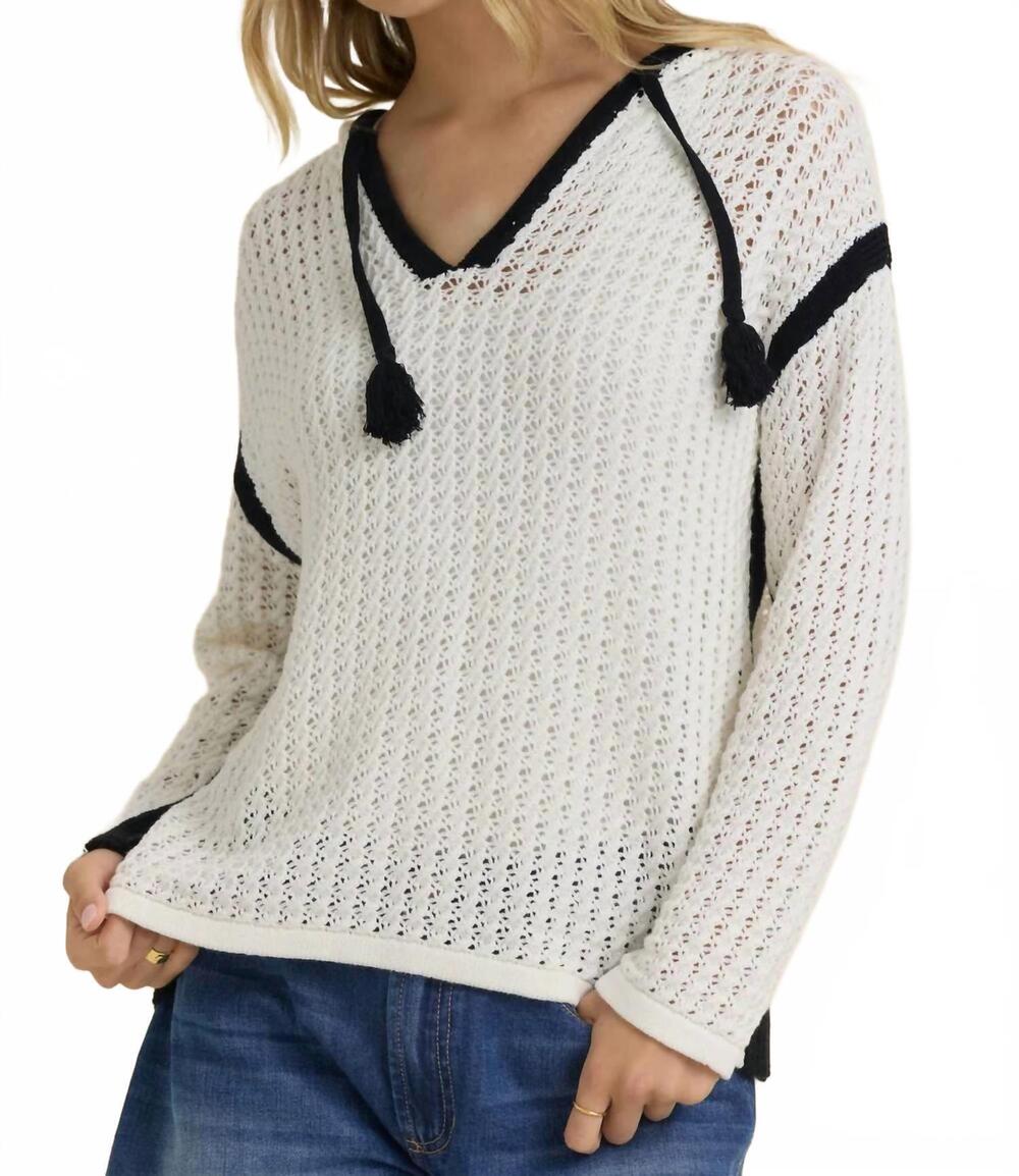 NEW VINTAGE HAVANA mimi crochet hoodie in ivory